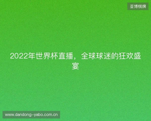 2022年世界杯直播，全球球迷的狂欢盛宴